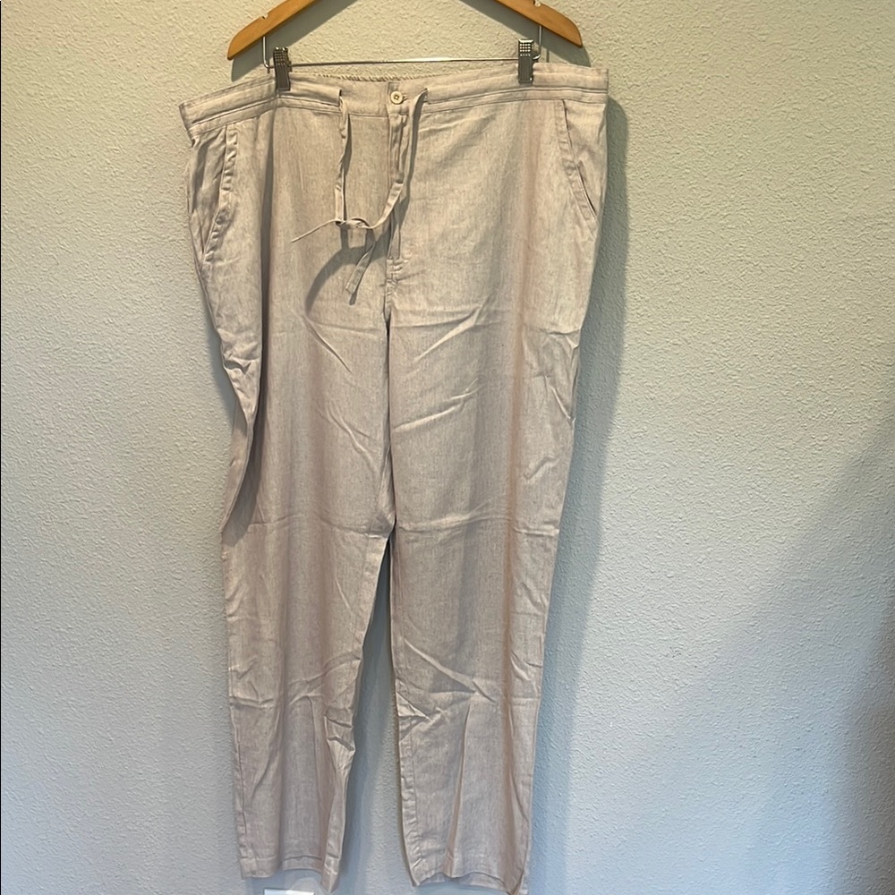 Men's Linen Casual Cream Pants